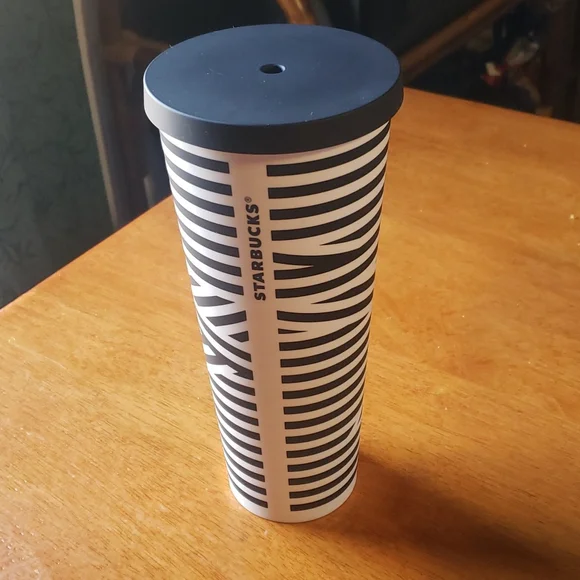 Starbucks black white Zebra Stripe Venti tumbler